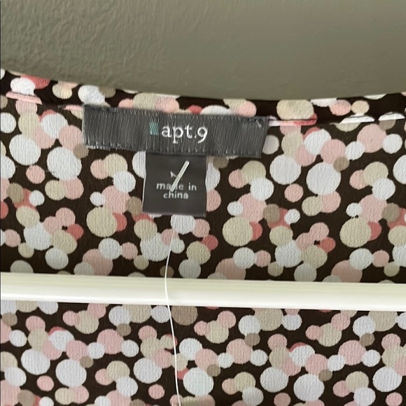 Apt. 9 Multicolor Abstract Blouse with Bro Accent with bow tie in back - Picture 5 of 8